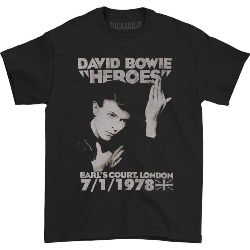 David Bowie Unisex Adult Heroes Earls Court T-Shirt / Black